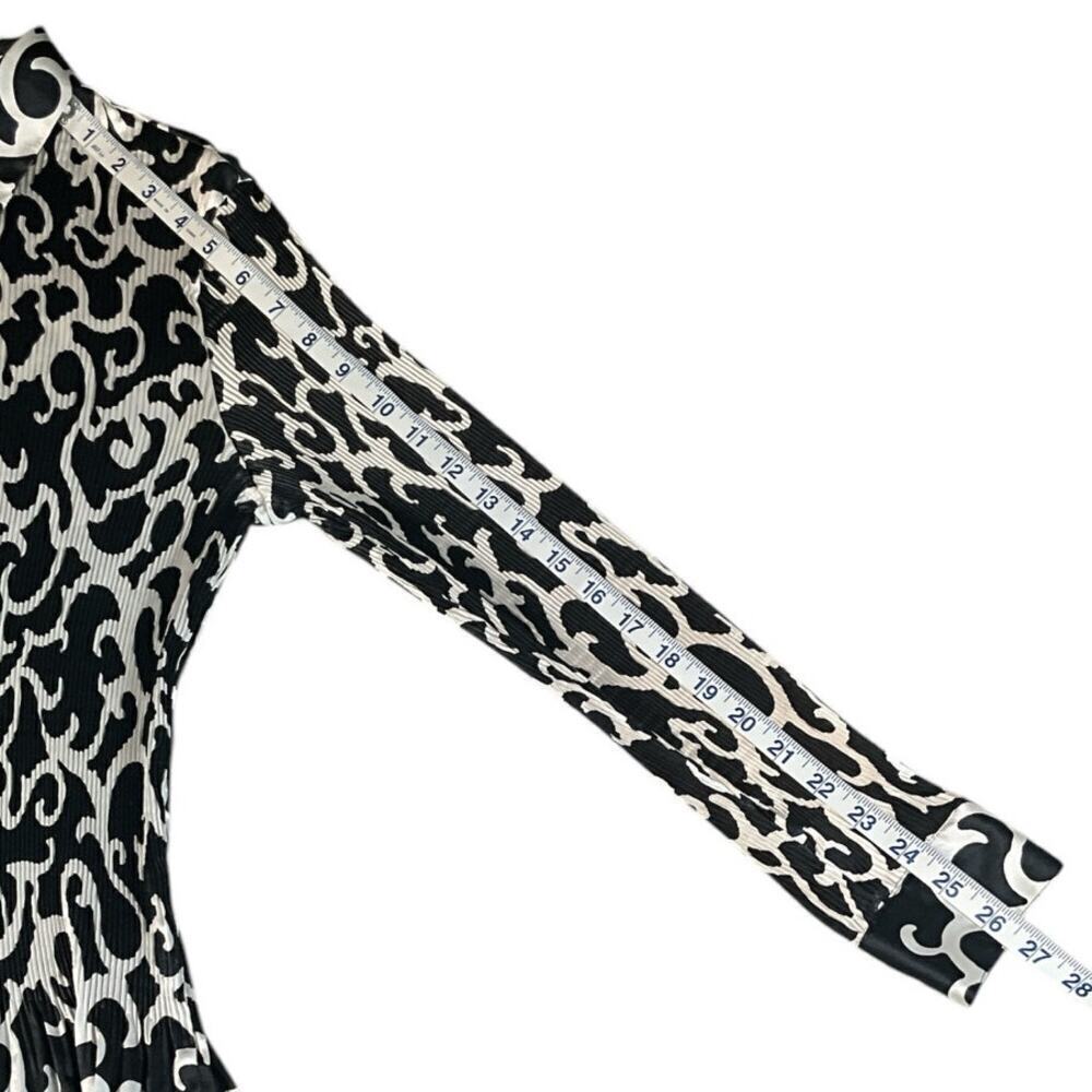Vintage Violet & Claire New York Long Sleeve Blouse Black/White 3/4 Button Up M - Picture 9 of 11